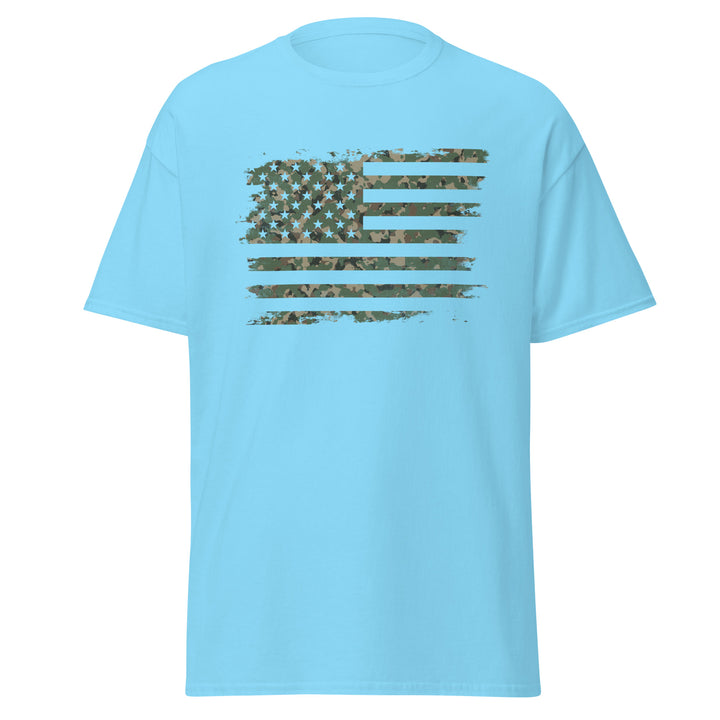 USA Shredded Camo Flag T-Shirt #prl723805